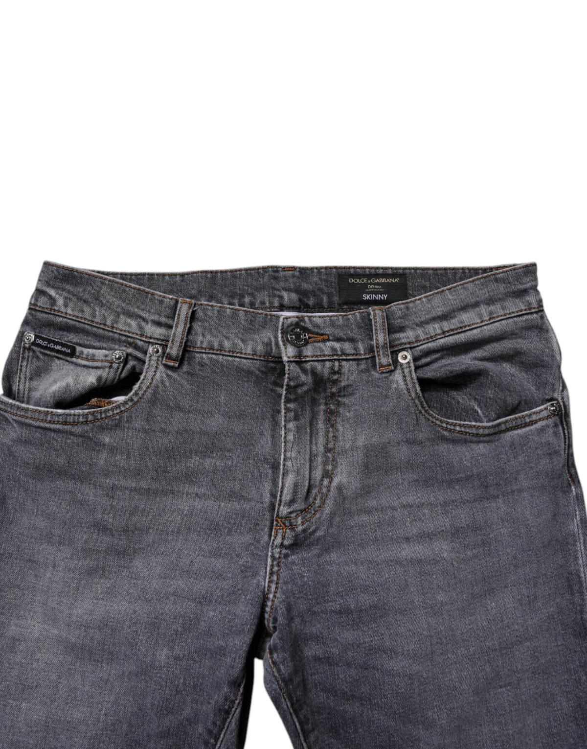 Dark Gray Cotton Stretch Skinny Denim Jeans