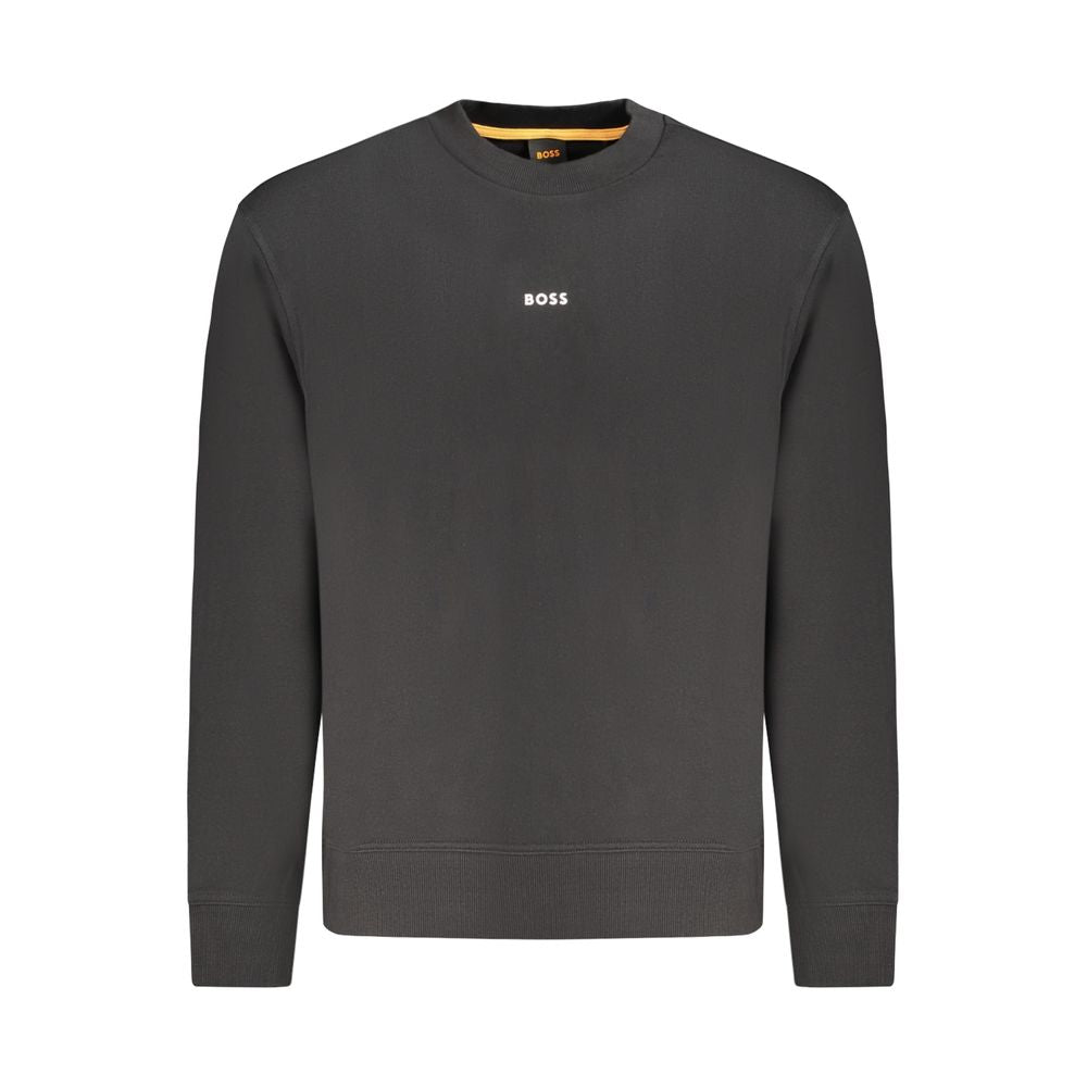 Black Cotton Men Sweatshirt